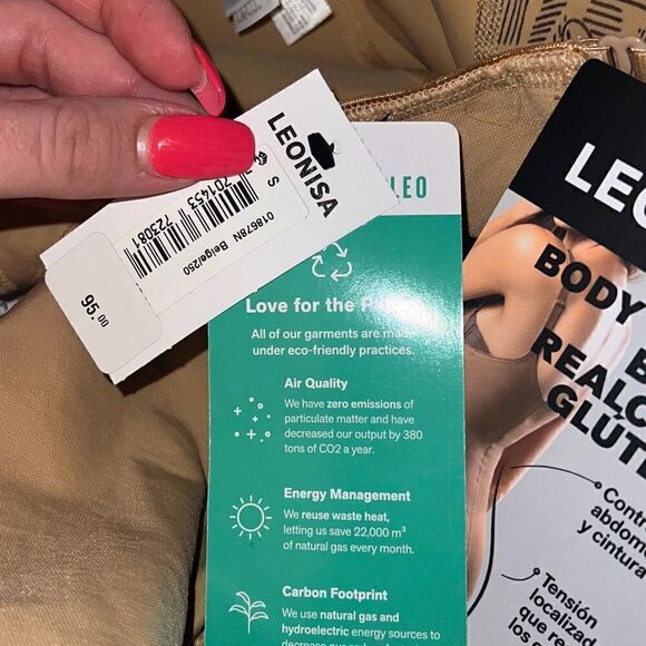 LEONISA SHAPEWEAR NWT Open Bust Firm Compression Body Shaper Boyshort Small - Picture 4 of 7